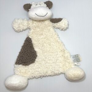 Cow shaped Security Blanket Cozies Moozier Plush Baby Rattle Demdaco Nat & Jules